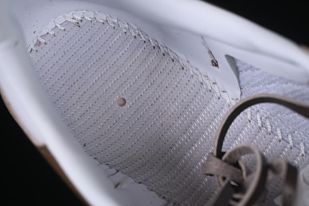 Close-up view inside the sneaker, showing the lining and stitching.