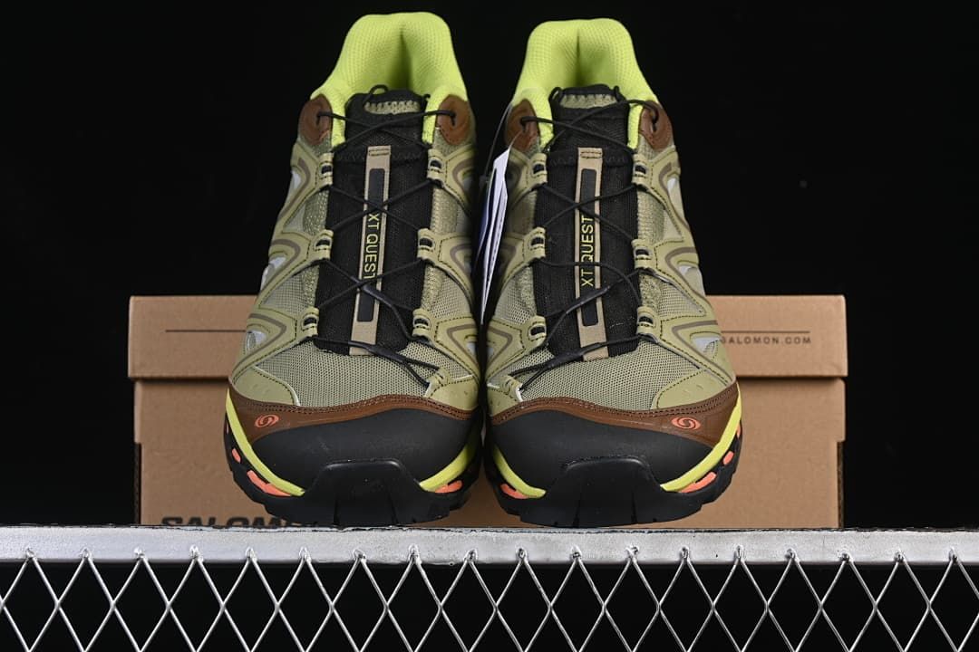 Front view of the pair showing the laces, toe details, and contrasting outsole.
