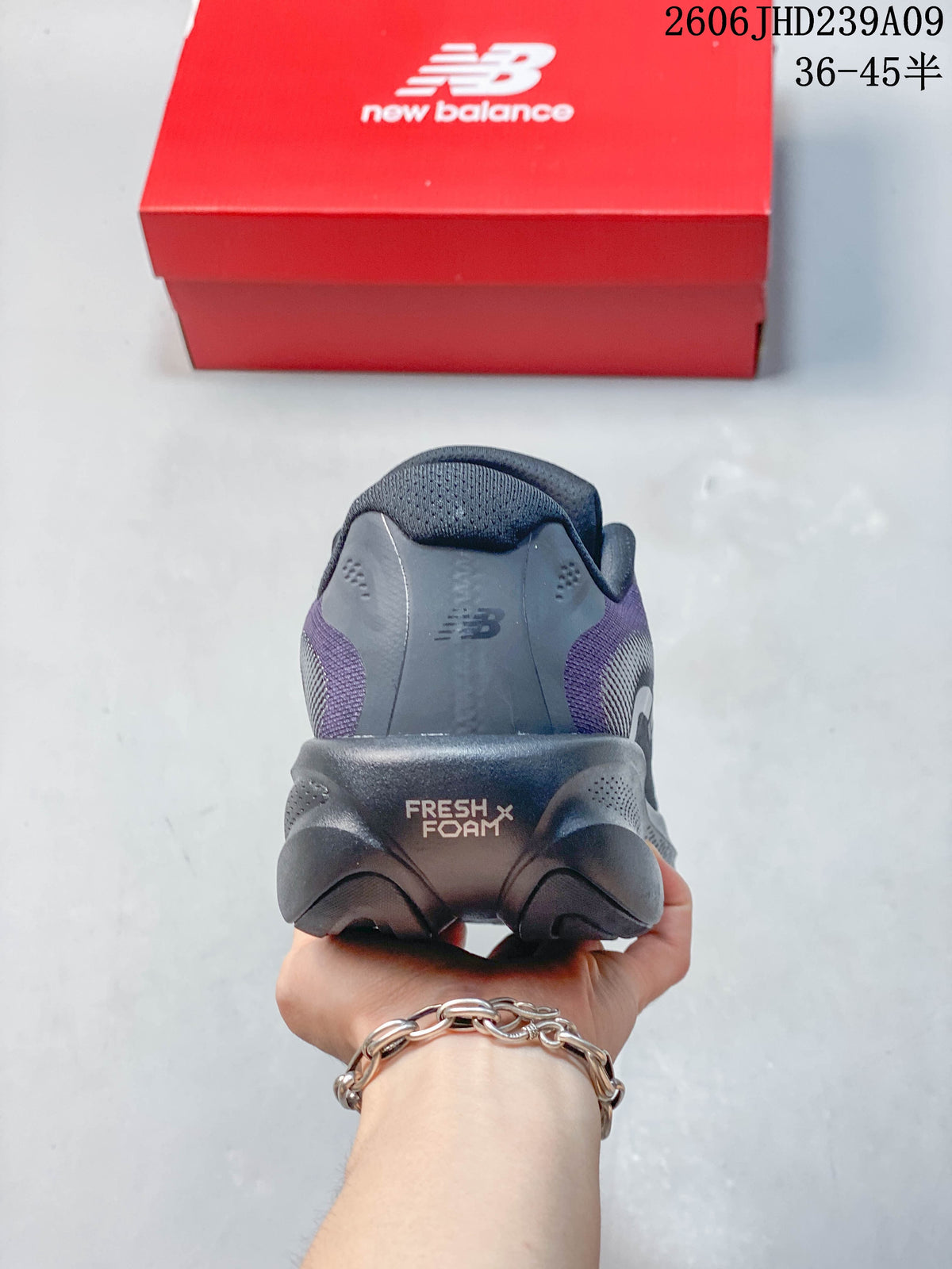 Rear view of the shoe showing the heel and Fresh Foam lettering
