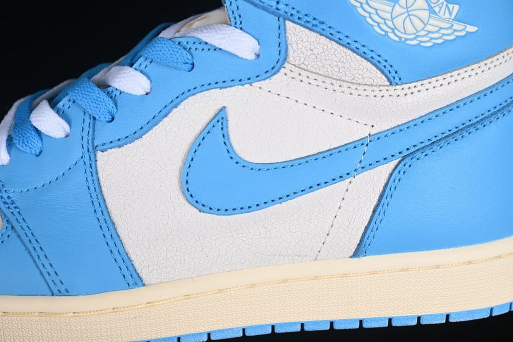 Close-up of the blue overlays, light-colored panels, and side logo