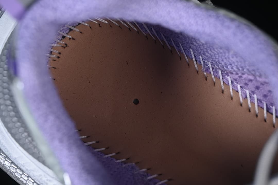 Interior view showing the shoe lining and footbed