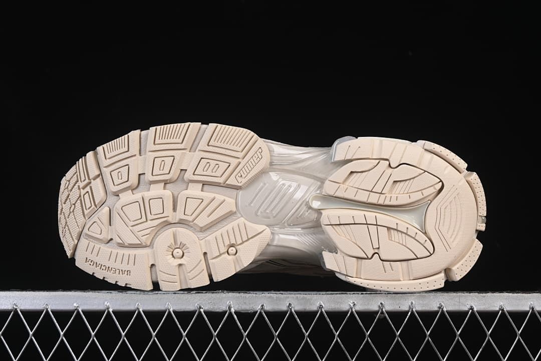 Underside view showing the segmented outsole