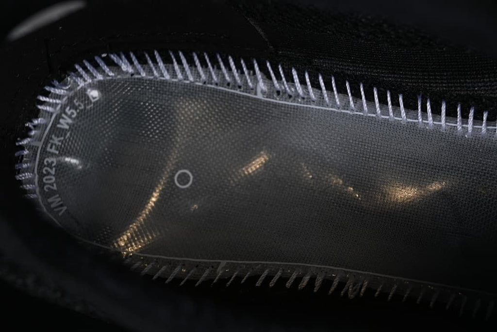 Close-up of the insole label showing VaporMax 2023 and W 5.5