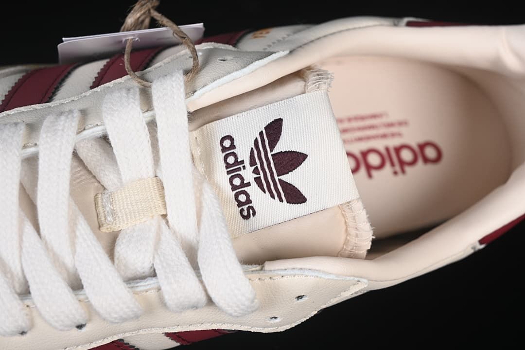 Close-up of the tongue label, laces, and branded insole.