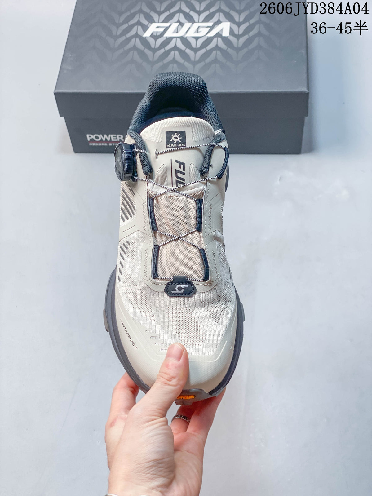 Front view of the Kailas shoe, showing its dial-adjustable closure and mesh-look upper.