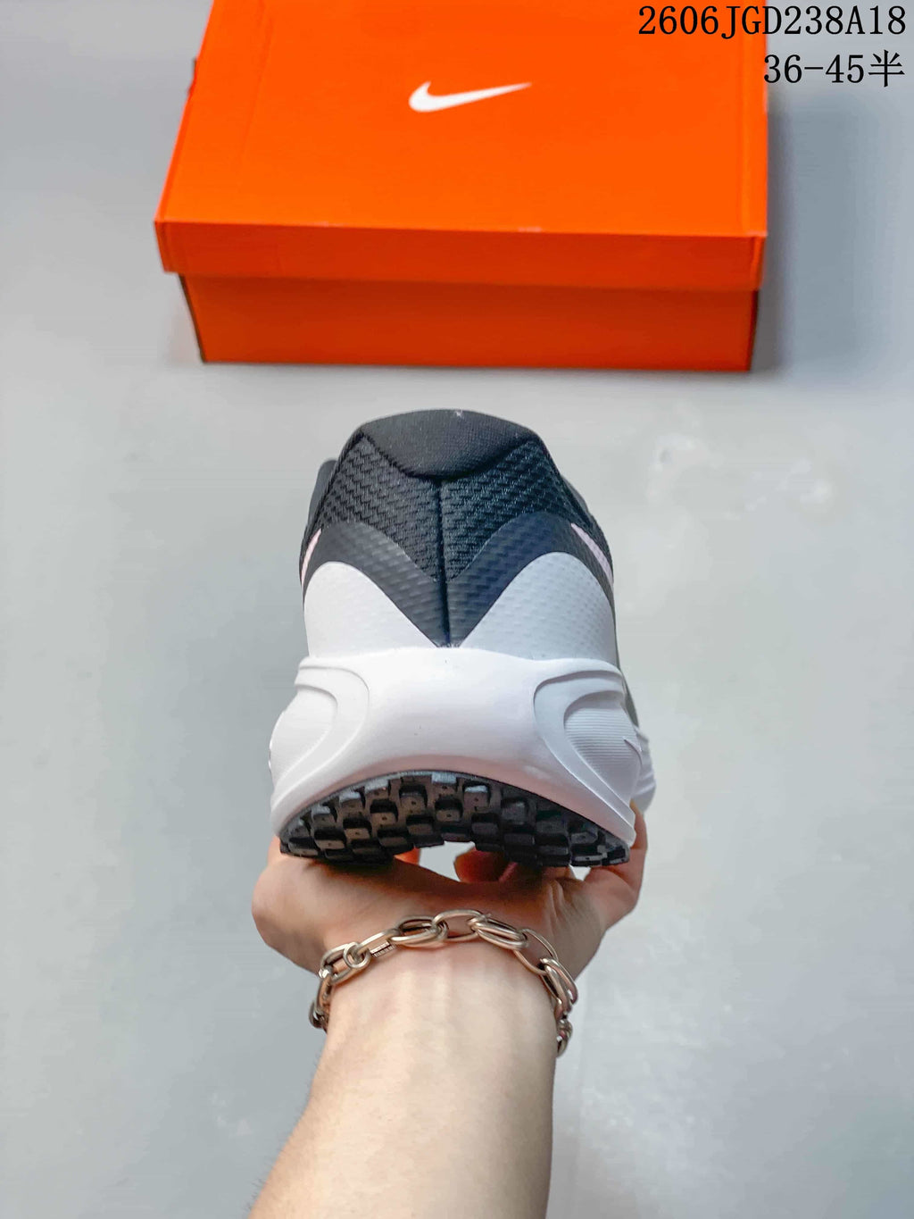 Rear view of the shoe showing the heel and outsole