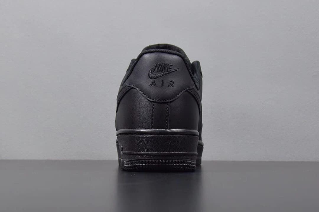 Rear view of the black sneaker with Nike Air heel branding