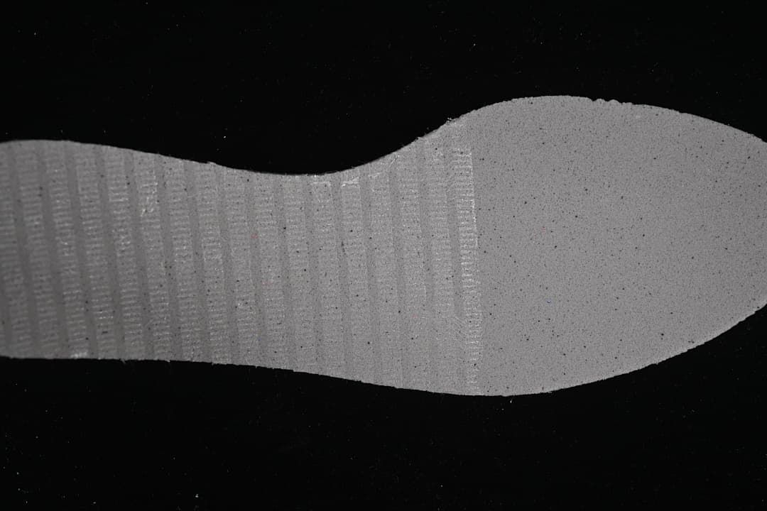 Close-up view of the textured outsole