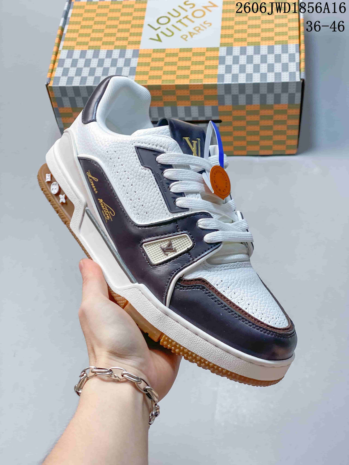 Angled side view highlighting the layered upper and gum-colored outsole