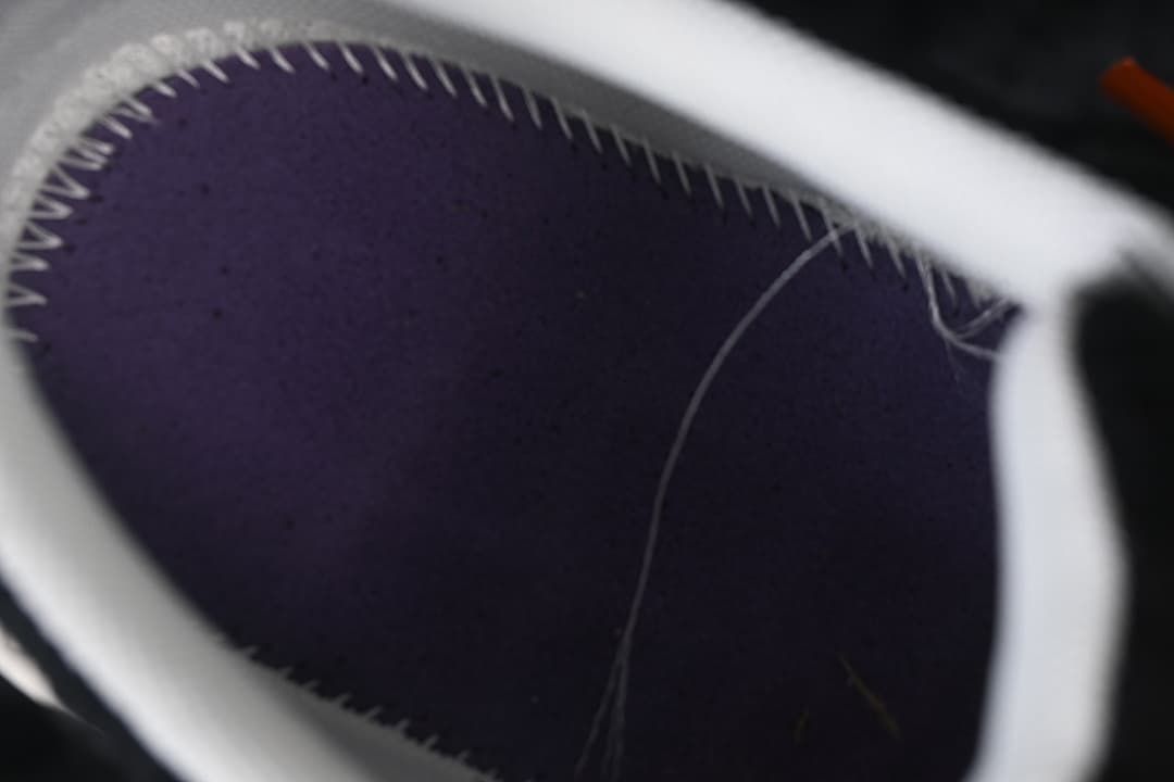 Close-up of the shoe's interior lining