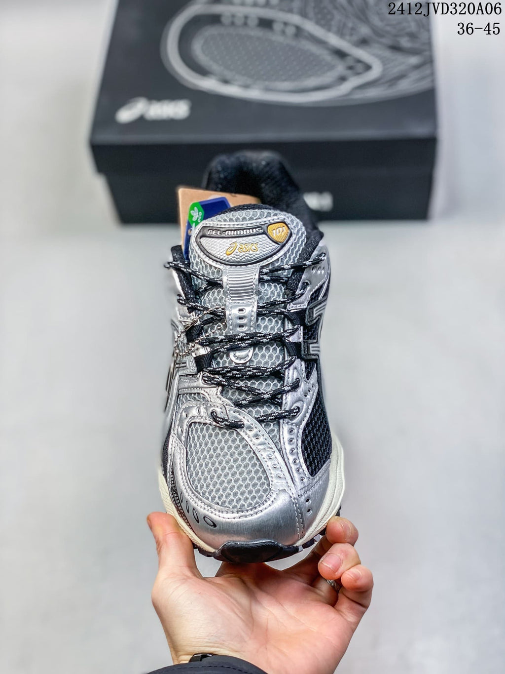 Front view showing the mesh-look panels and lace-up design of the sneaker.