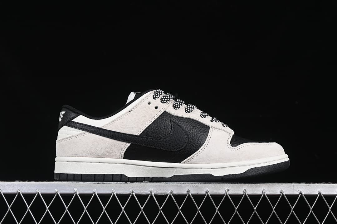 Side view showing the black Swoosh and off-white panels