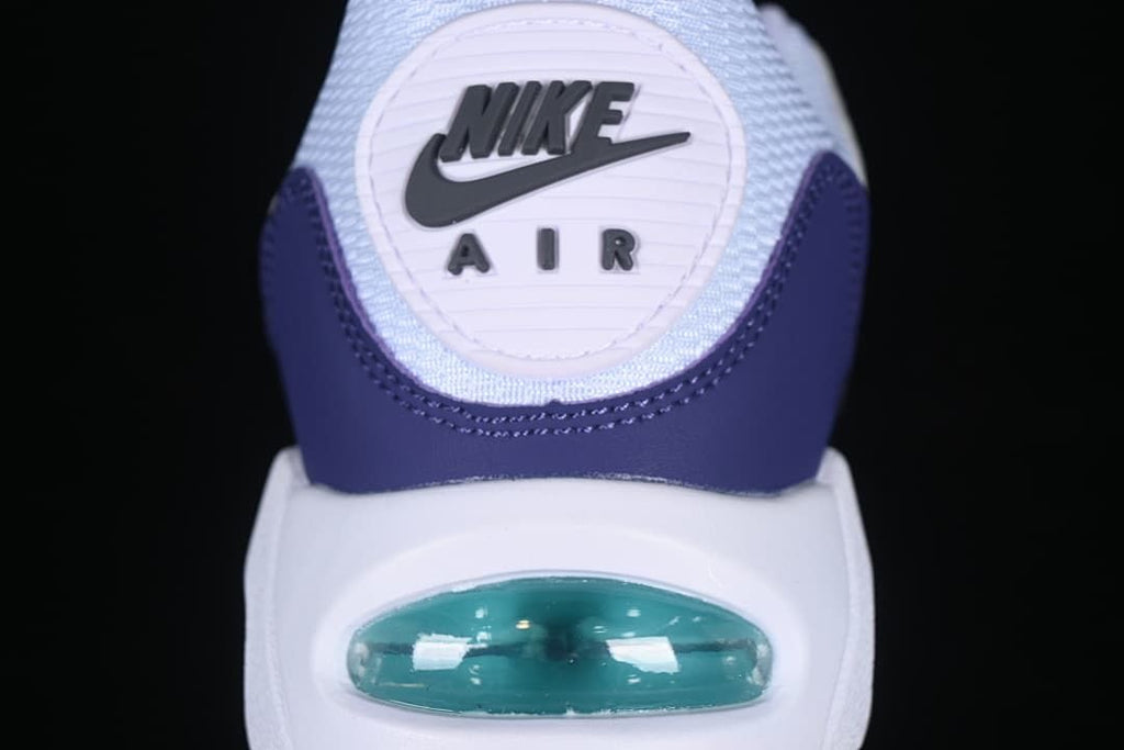 Heel close-up showing the Air branding and visible turquoise air unit