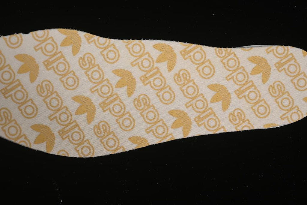 Close-up of the patterned insole surface