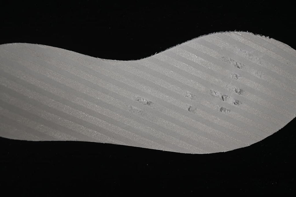 Close-up of the textured shoe insole
