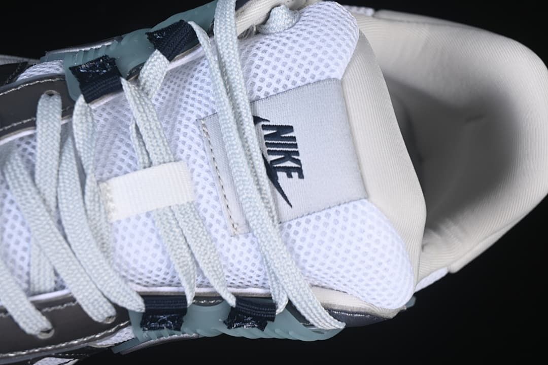 Close-up of the laces and tongue label with Nike branding.