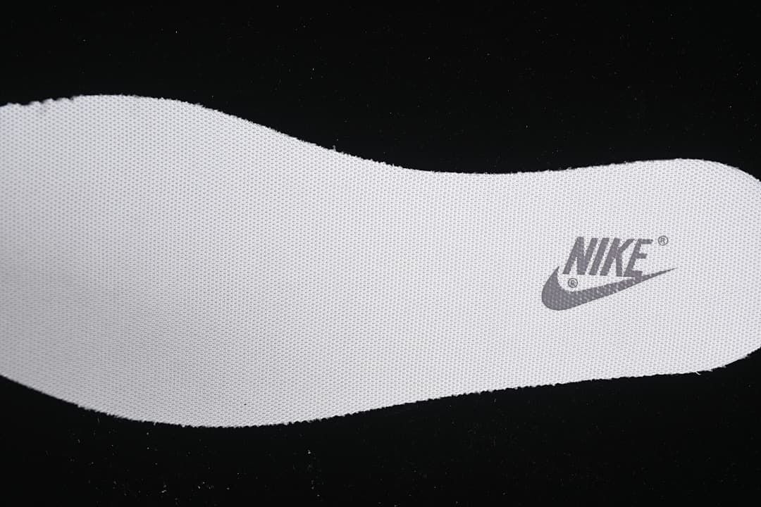 Close-up of the white insole with a Nike logo