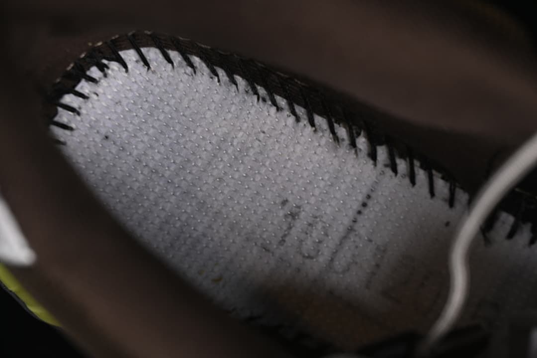 Close-up view inside the sneaker