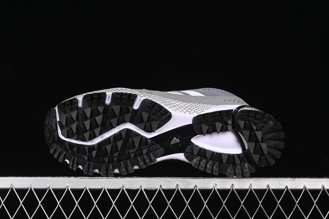Underside view showing the black tread pattern