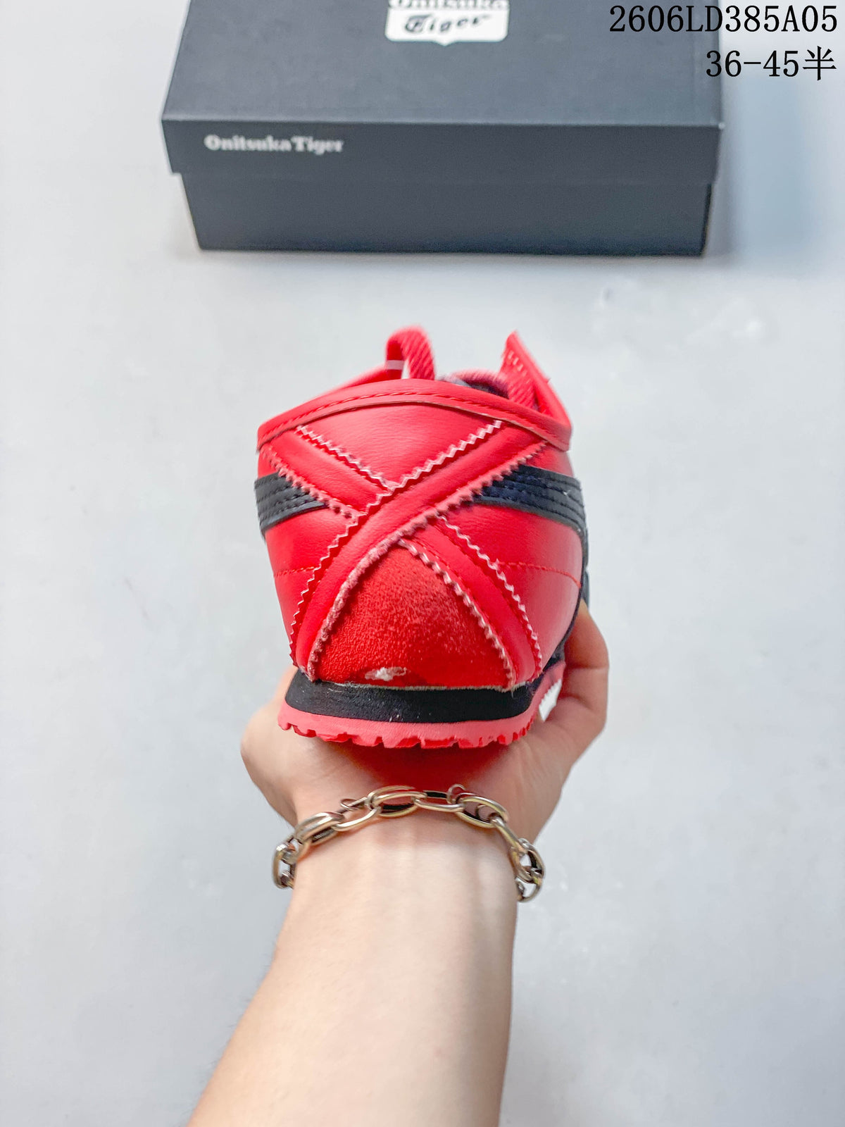 Rear view showing the red heel and dark stripe details
