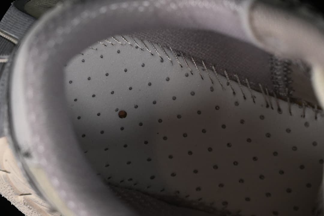 Close-up view inside the sneaker