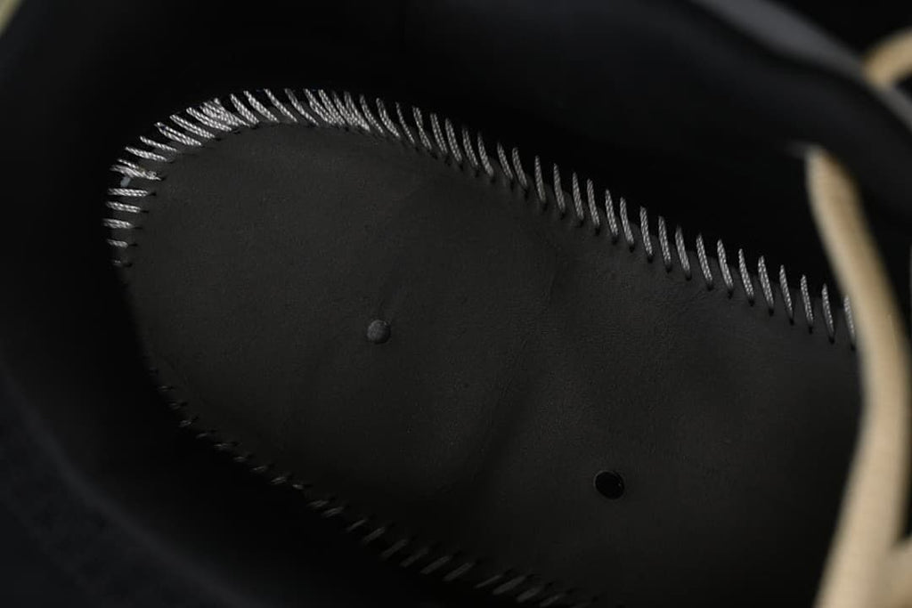 Close-up of stitching inside the shoe