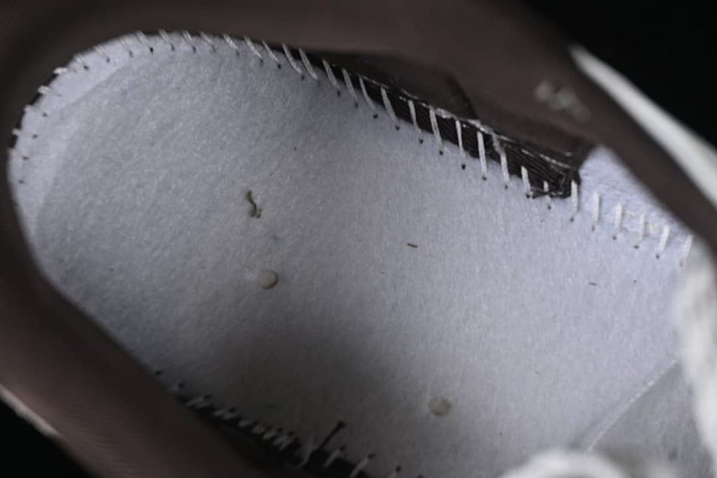 Close-up inside the shoe showing interior construction