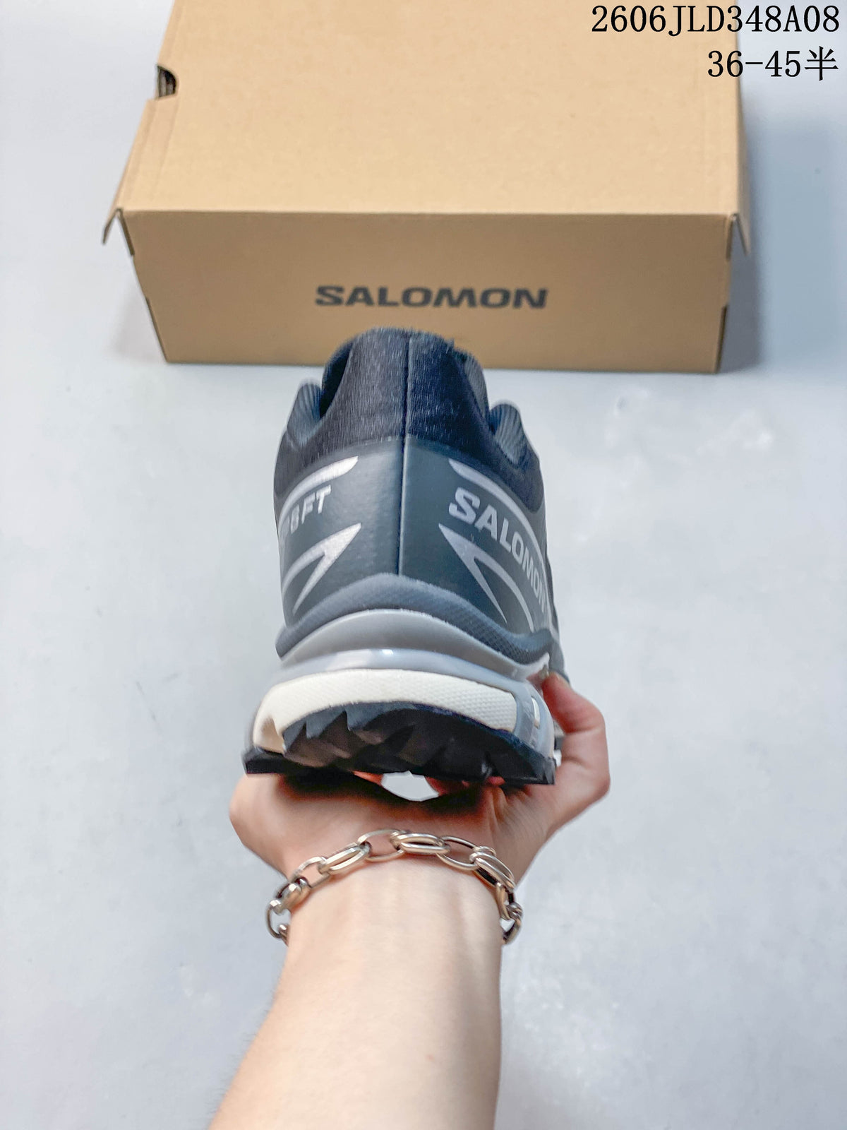 Rear view showing the heel branding and outsole