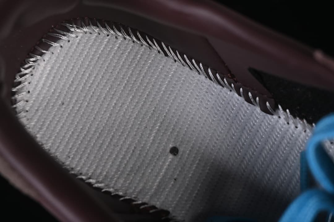 Close-up of the sneaker's inner construction and stitching.