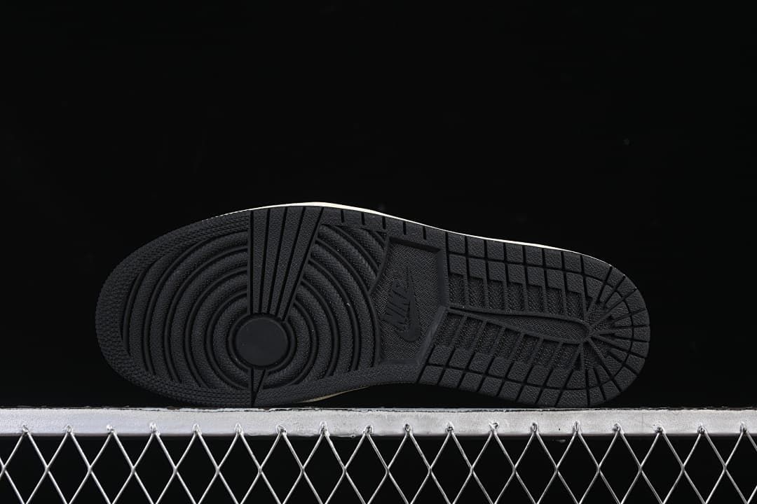 Underside view showing the black outsole tread