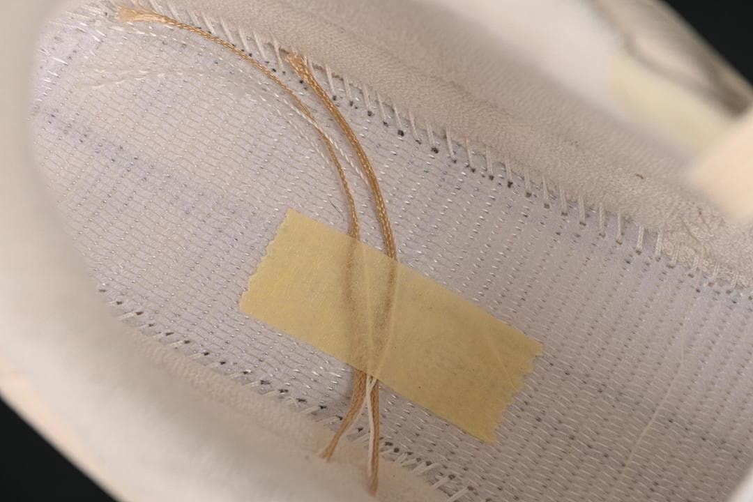 Close-up of the sneaker's interior stitching and lining