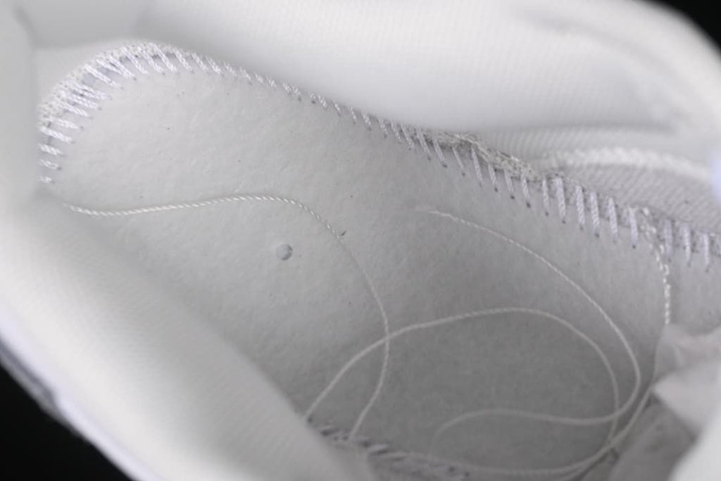 Close-up of the shoe interior stitching and lining