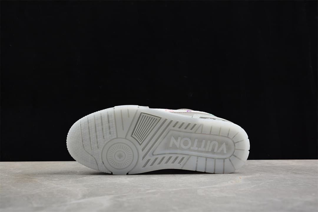 Underside view of the sneaker sole