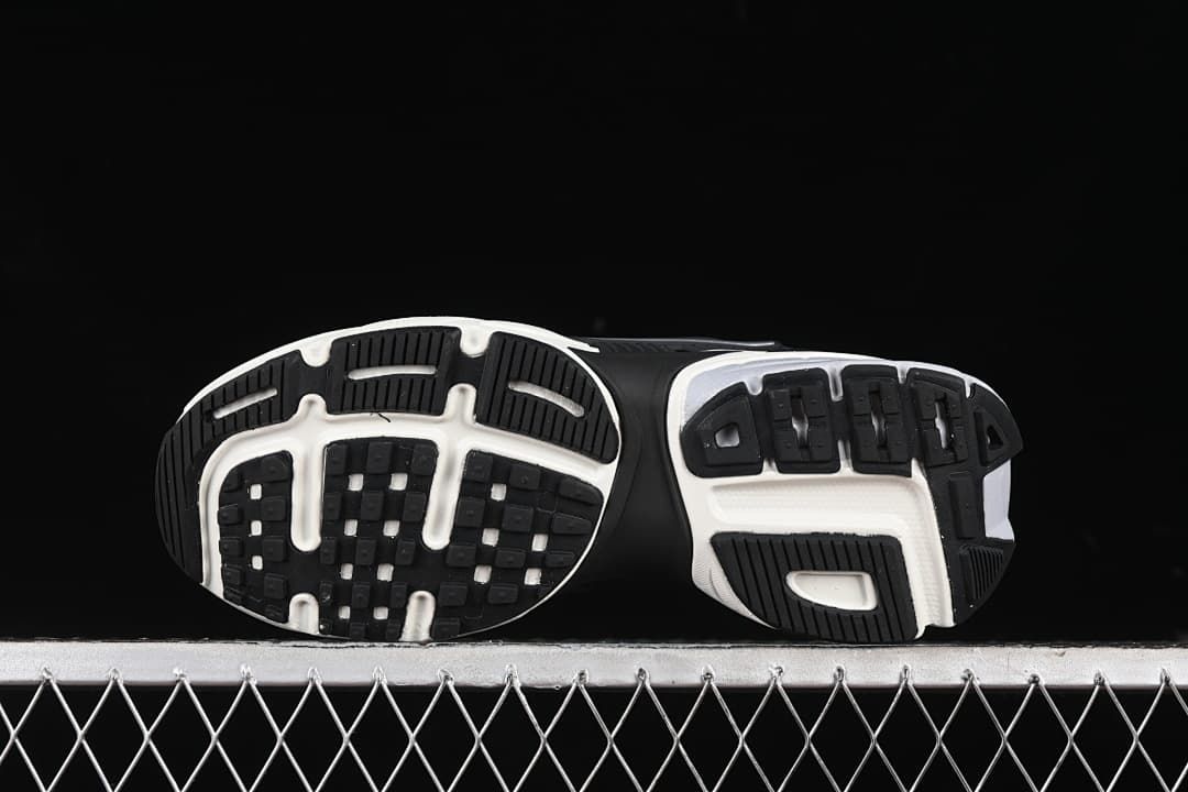 Underside view showing the black-and-white outsole tread