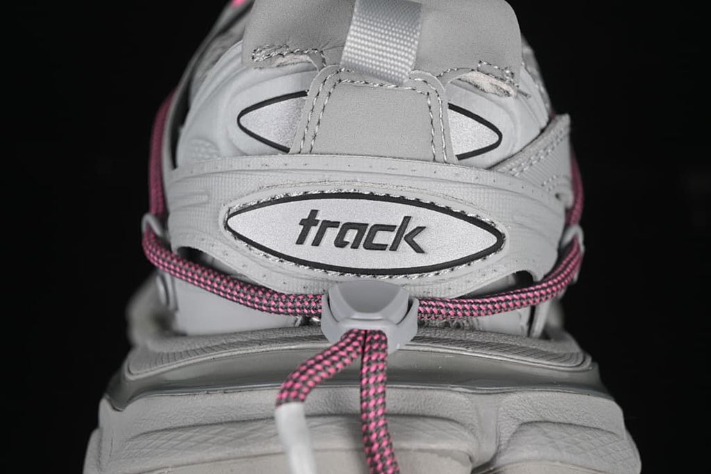 Rear close-up of the sneaker with Track branding and cord laces