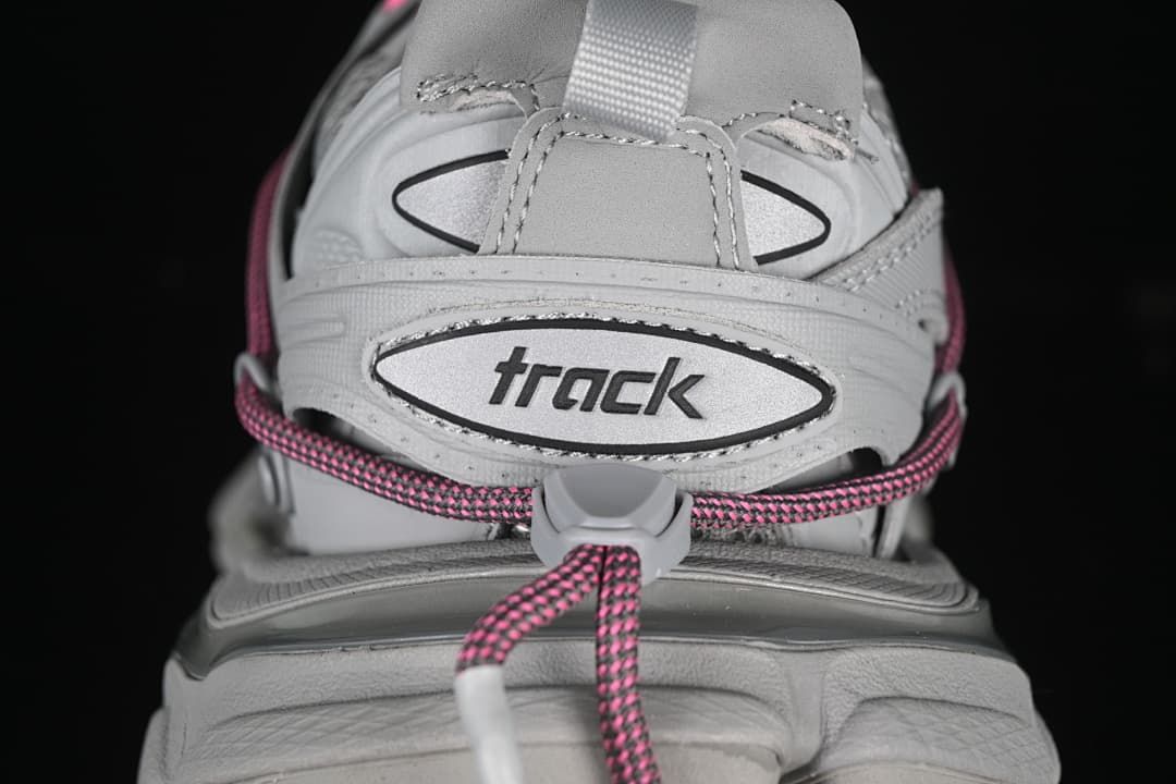 Rear close-up of the sneaker with Track branding and cord laces