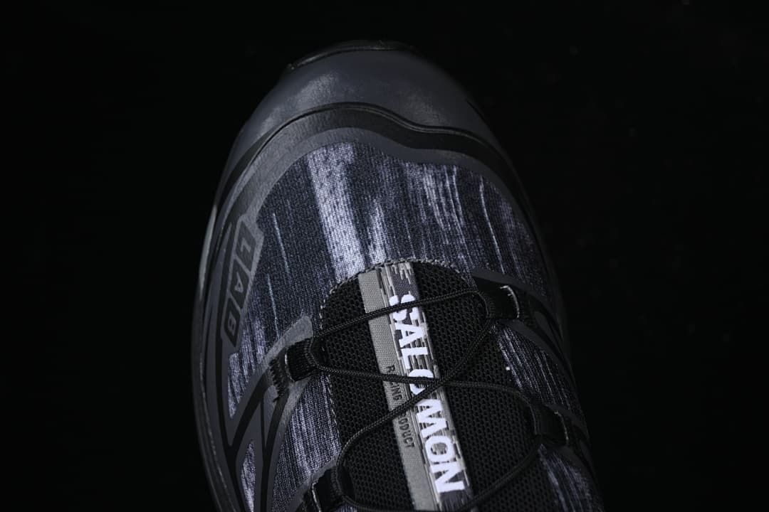 Top view highlighting the patterned toe and lacing