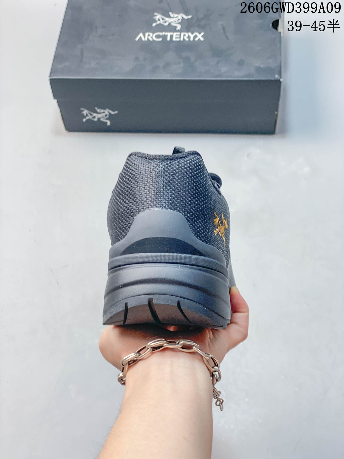 Rear view showing the shoe's heel and outsole