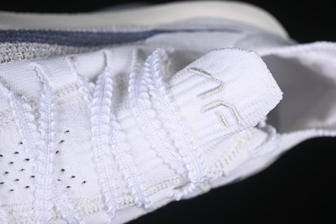 Close-up of the lace area and tongue