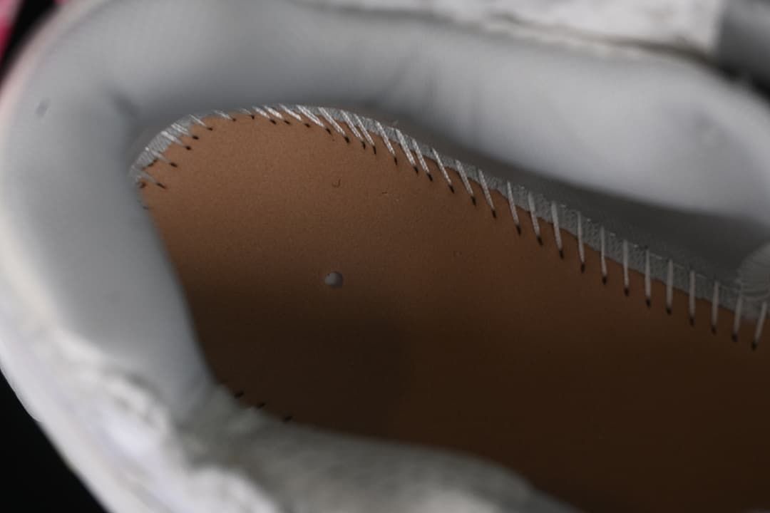 Close-up view inside the sneaker.