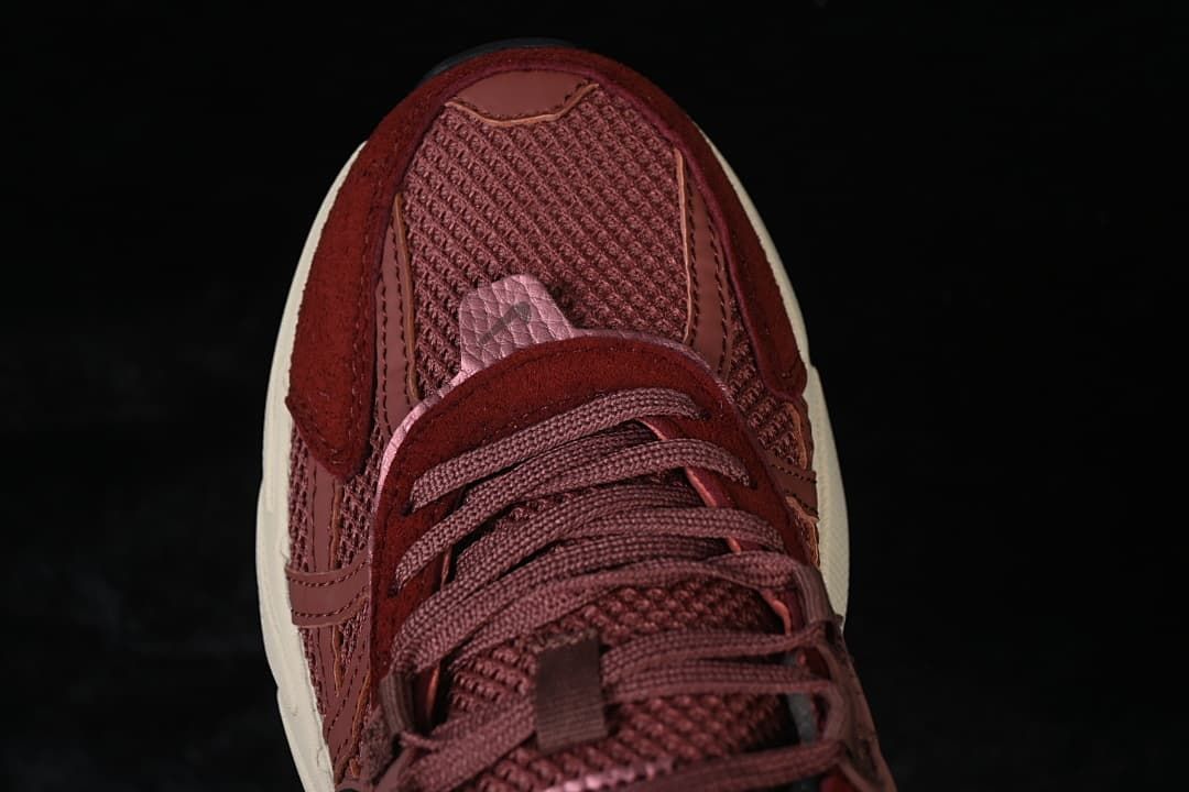 Top-down close-up of the toe and lacing