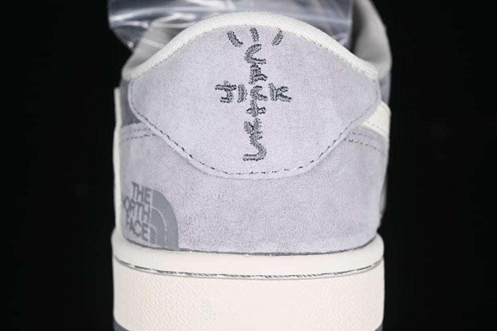 Rear view showing gray heel panels and branded details