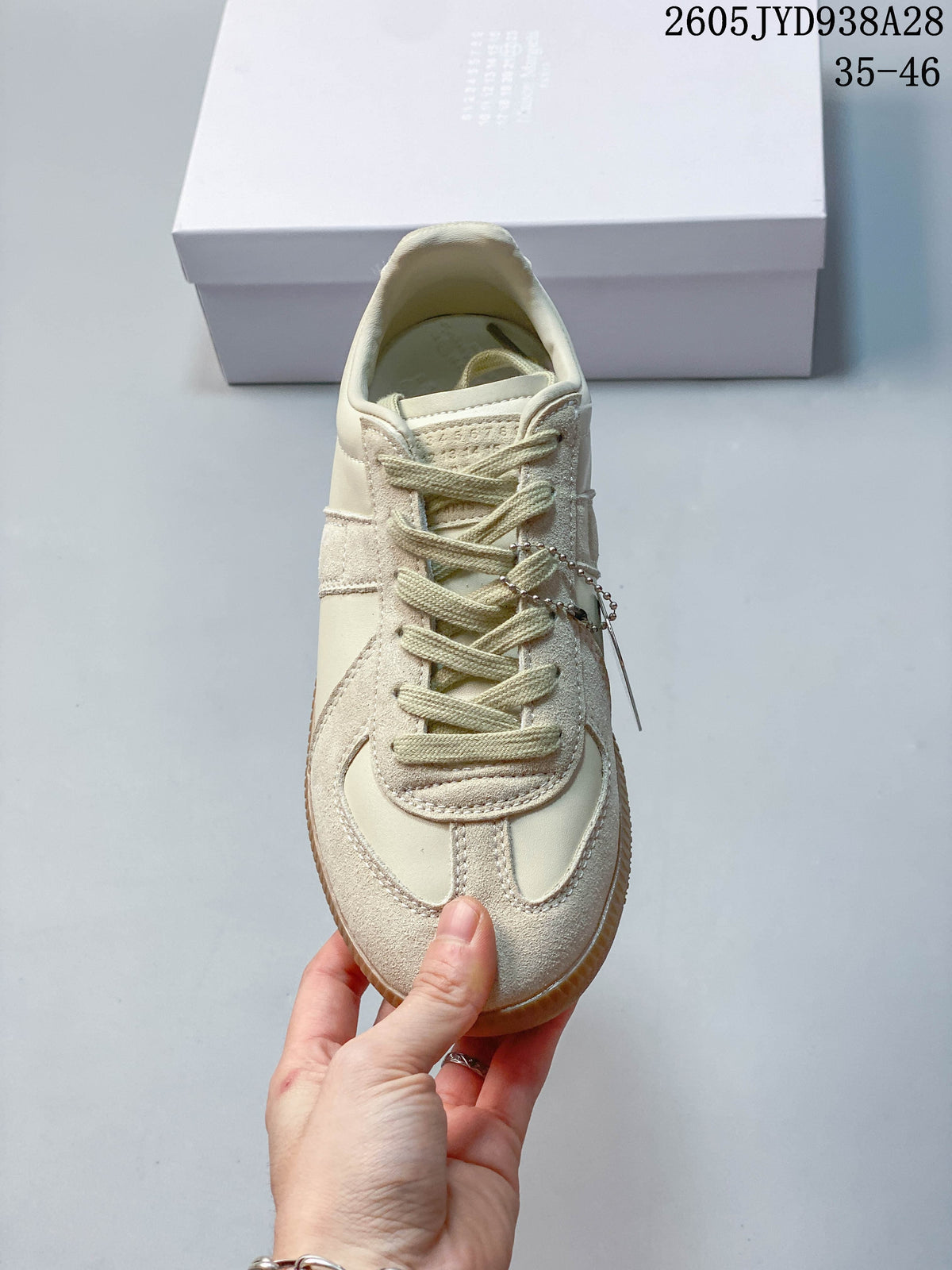 Top view showing the laces and panel details