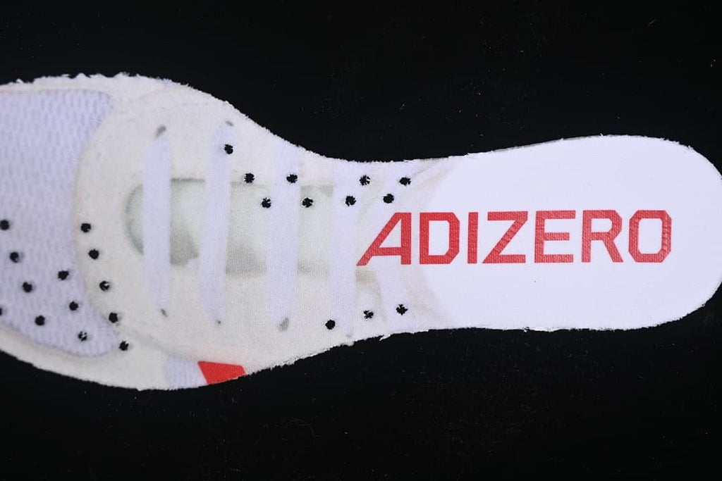 Close-up of the insole with Adizero branding