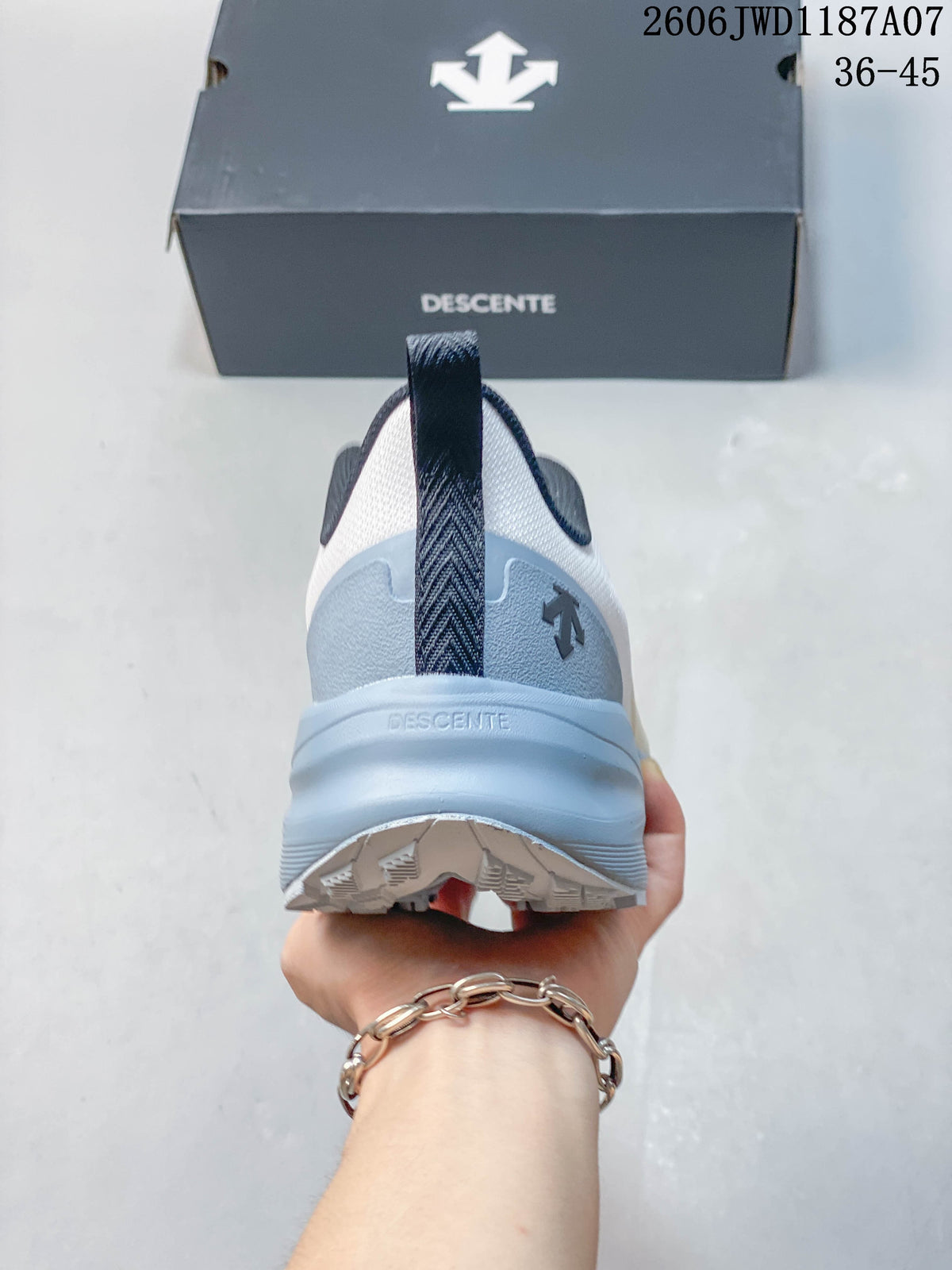 Rear view of the sneaker showing its heel and pull tab.