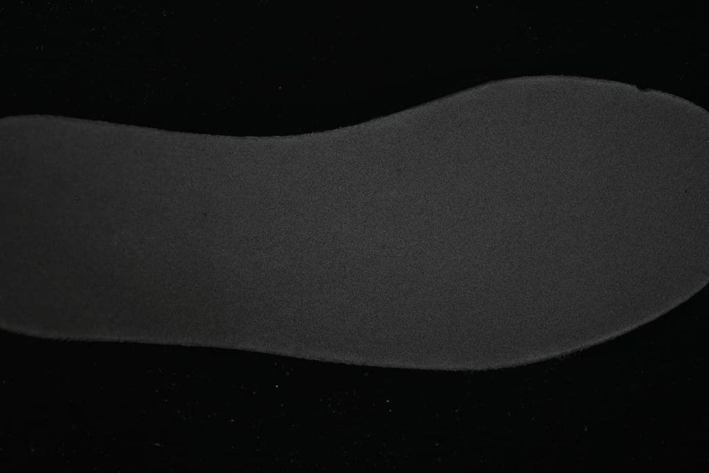 Close-up of the dark shoe insole.