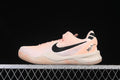 Side view of pink and black Nike Kobe 8 basketball shoes