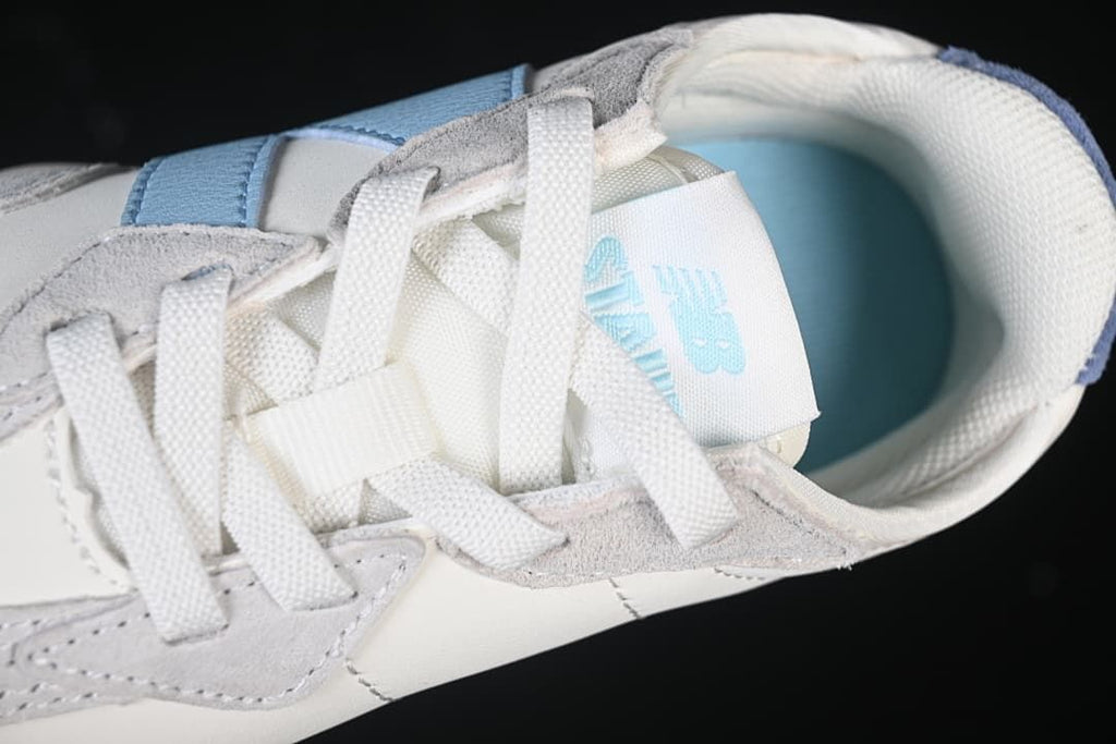 Top view of the laces, tongue, and padded collar.