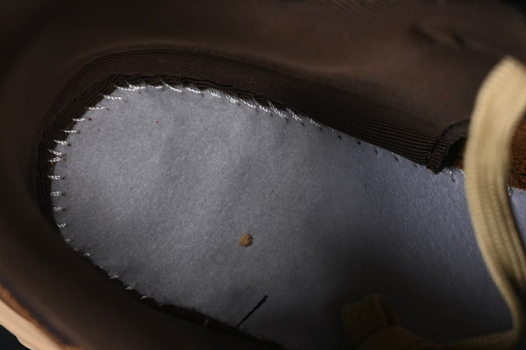 View inside the sneaker showing the insole and lining
