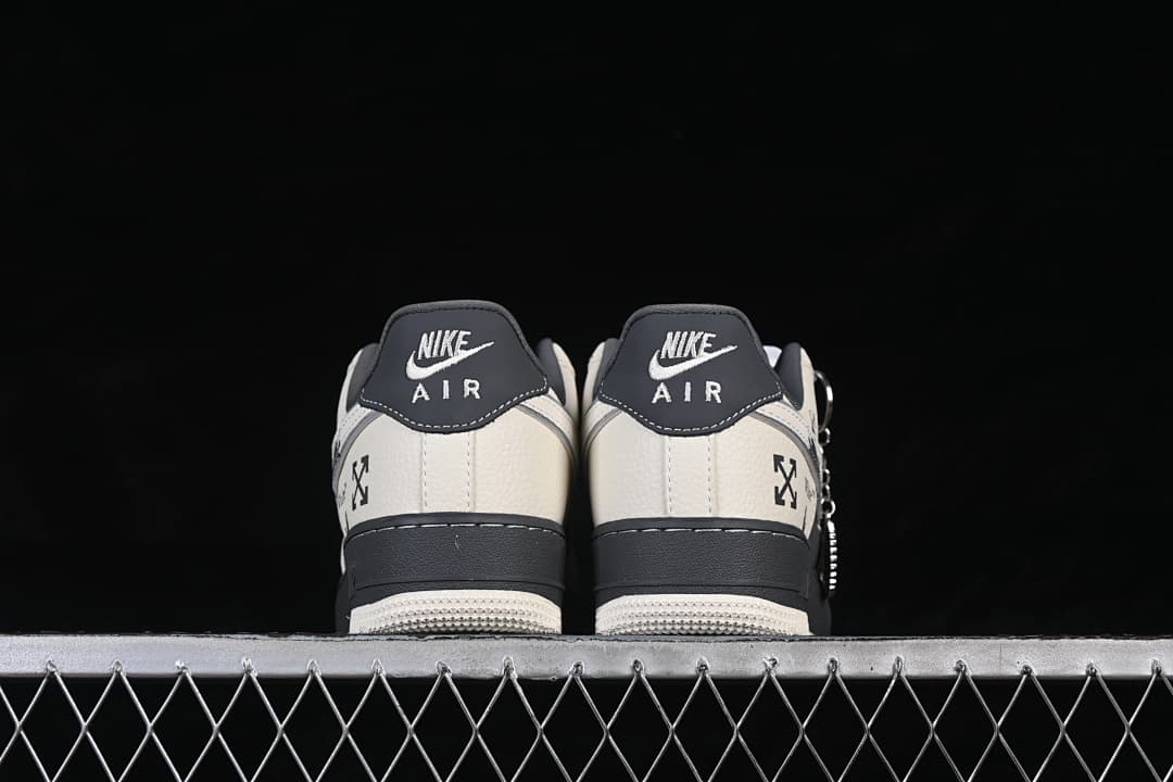Rear view of the pair showing heel tabs and graphic accents